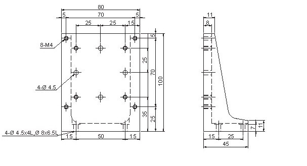 Adapting Bracket Mechanical Drawing