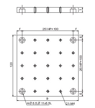 Manual Linear Positioning Stage Mechanical Drawing