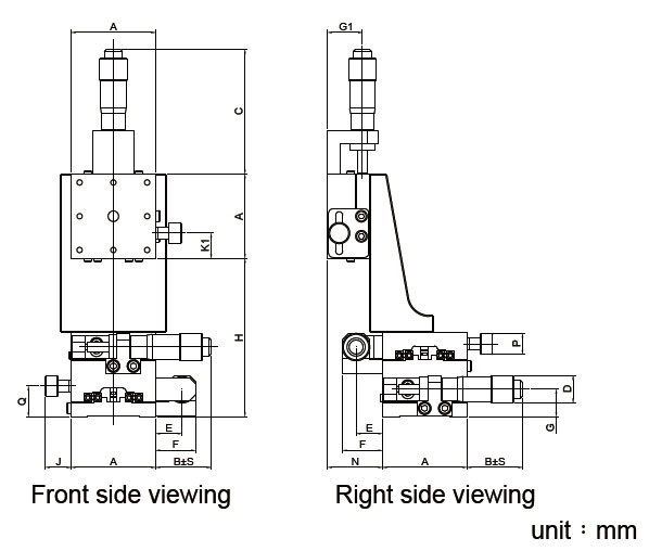 Manual Dual-axis Super Thin Linear Positioning Stage Mechanical Drawing