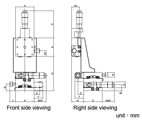 Manual Dual-axis Super Thin Linear Positioning Stage Mechanical Drawing
