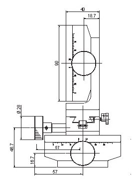 Manual Linear Positioning Stage Mechanical Drawing