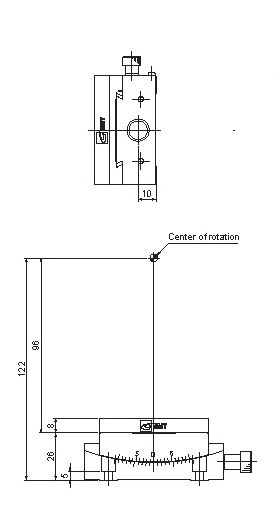 Manual Alpha-axis Goniometer Stage Mechanical Drawing