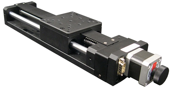 Stepper Motor Driven Linear Single-axis Stage, Travel  : 100 mm, Stage Size: 90 by 90 mm