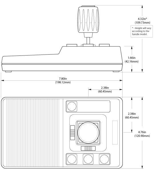 Two-axis Joystick Dimmensions