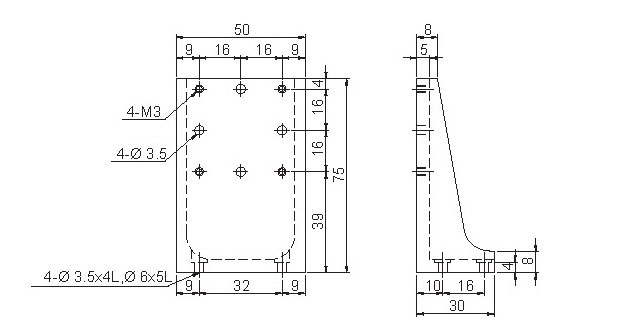 Adapting Brackets Mechanical Drawing