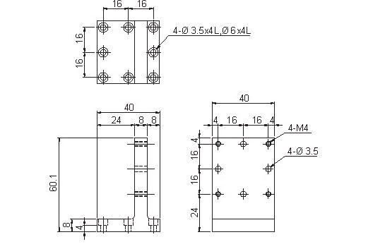 Adapting Brackets Mechanical Drawing