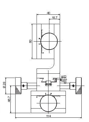 Manual Linear Positioning Stage Mechanical Drawing