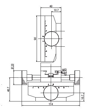 Manual Linear Positioning Stage Mechanical Drawing