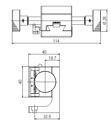 Manual Linear Positioning Stage Mechanical Drawing