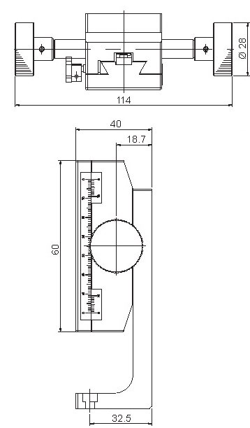 Manual Linear Positioning Stage Mechanical Drawing