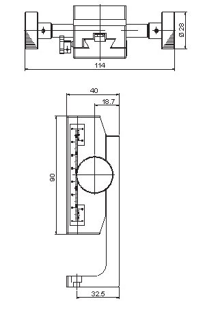 Manual Linear Positioning Stage Mechanical Drawing