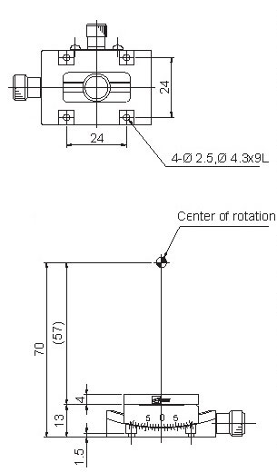 Manual Alpha-axis Goniometer Stage Mechanical Drawing