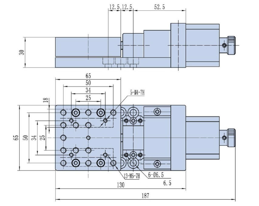 Stepper Motor Driven Linear Single-axis Stage, Travel  : 15 mm
