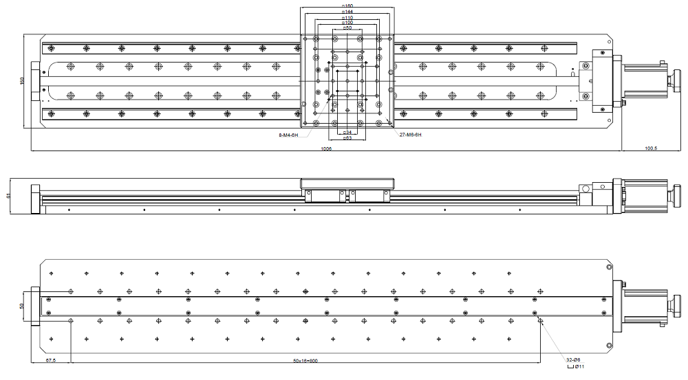 Motor Driven Linear Single-axis Stage, Travel : 700 mm
