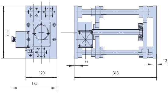 Drawing of Motorized Linear Vertical Stage, Range of Travel 100 mm