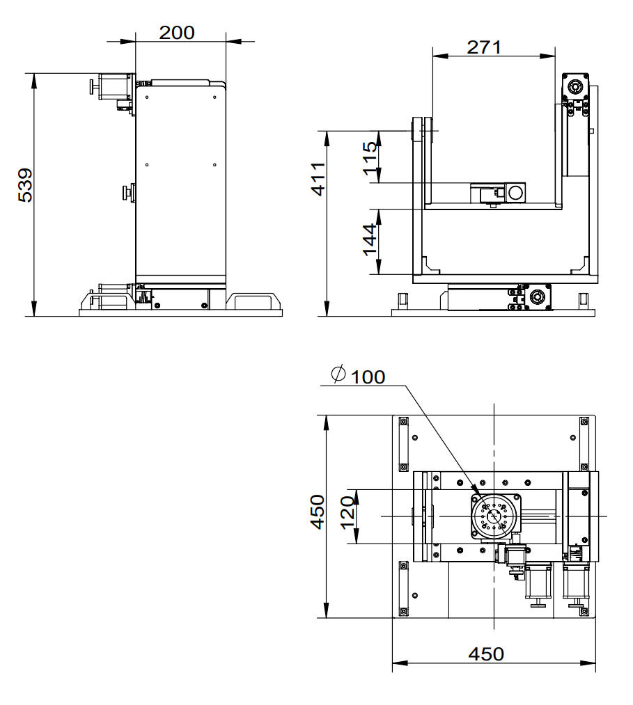 Three-axis Gimbal Mount, Azimuth, Elevation and Roll Axes (Yaw, Pitch and Roll Axes) 